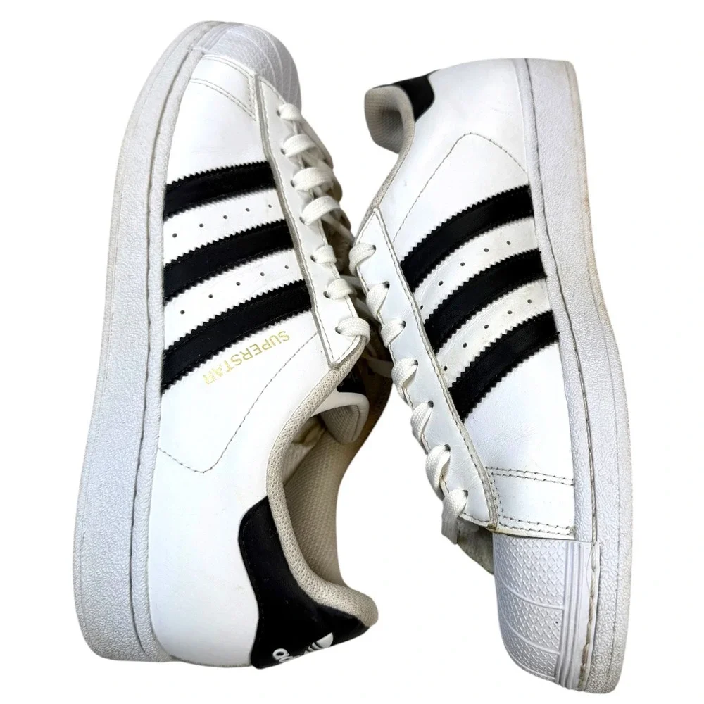 Adidas Superstar Men 8.5 White Black Leather Shell Toe Sneakers C77124